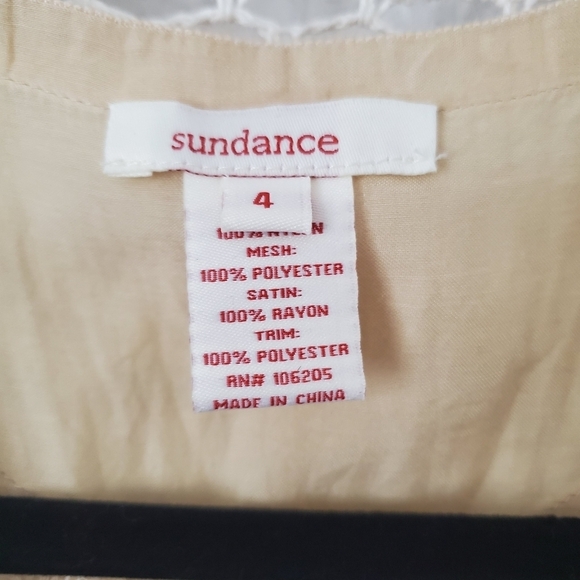 Sundance Satin Lace Sheer Western Boho Babydoll V-Neck Lady Jane Blouse Size 4 - Picture 4 of 9